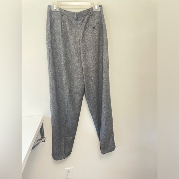 Lauren Ralph Lauren Wool Plaid Pleated Trouser Pant Gray SZ 12 - Picture 4 of 11